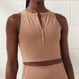 ABERCROMBIE YPB sculptLUX Plunge Henley Slim Tank XS